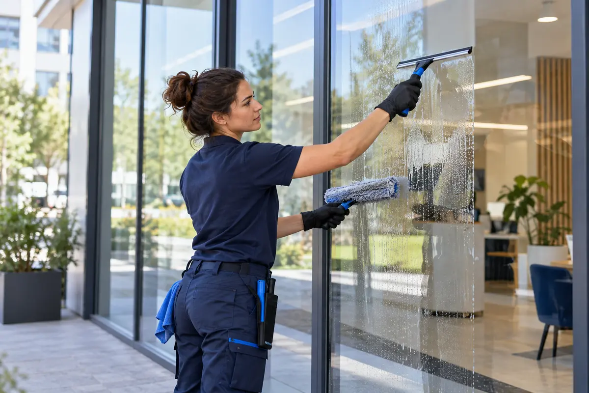 Nettoyage de vitrerie professionnelle à Lyon